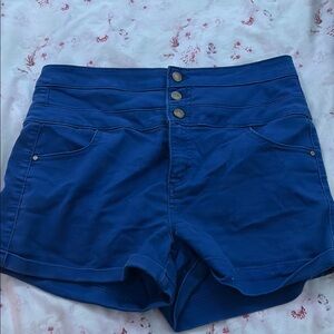 Tinseltown High Waist Blue Women's Shorts